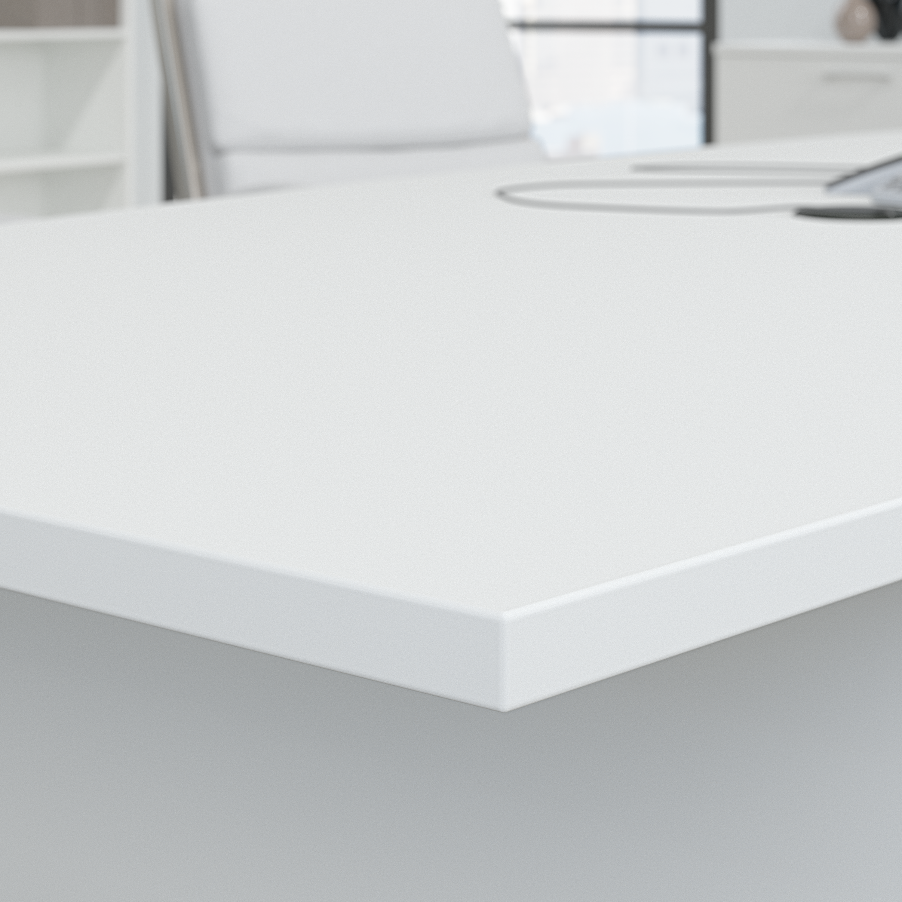 Shop Bush Business Furniture 96W x 42D Boat Shaped Conference Table with Wood Base 08 99TB9642WHK #color_white