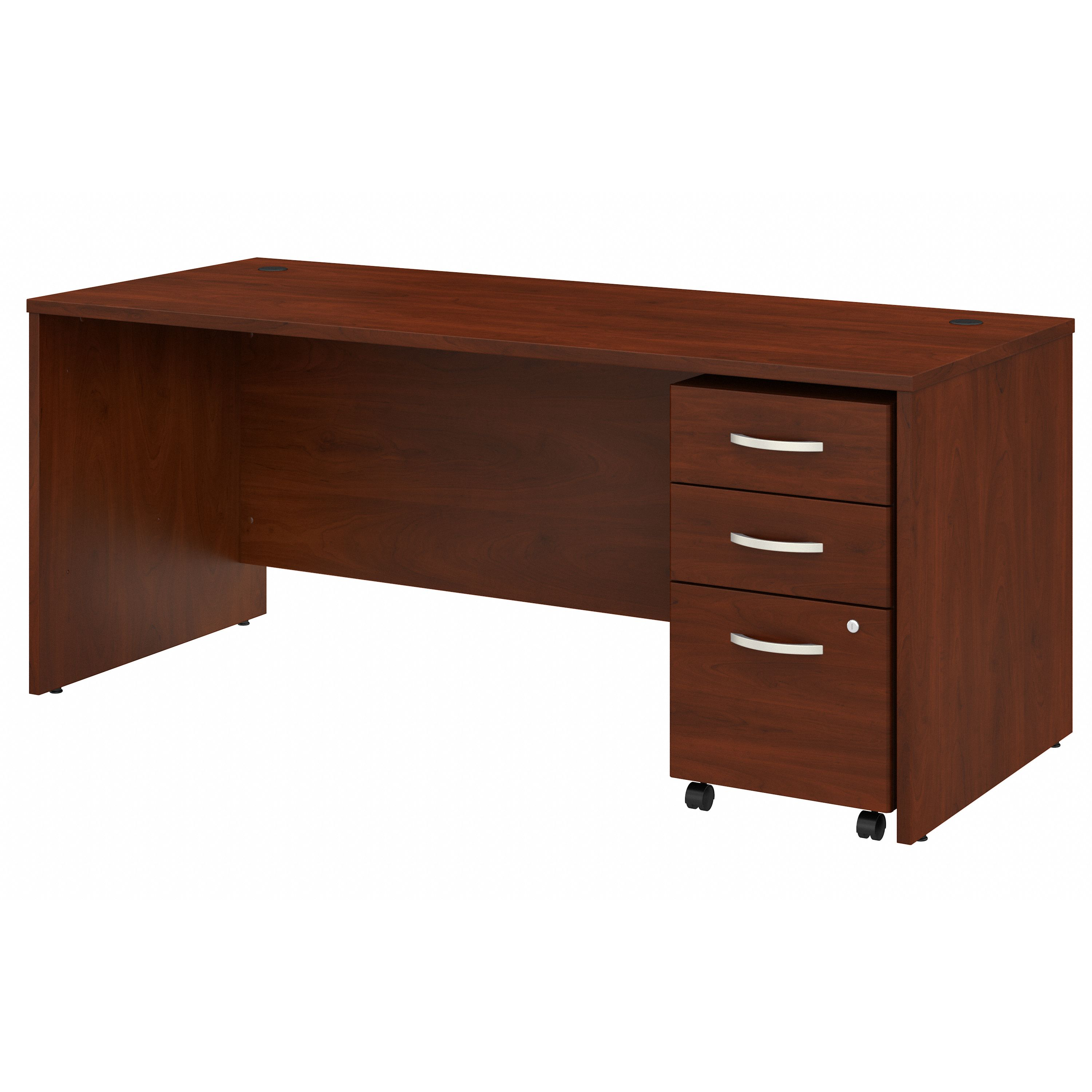 Shop Bush Business Furniture Studio C 72W x 30D Office Desk with Mobile File Cabinet 02 STC013HCSU #color_hansen cherry