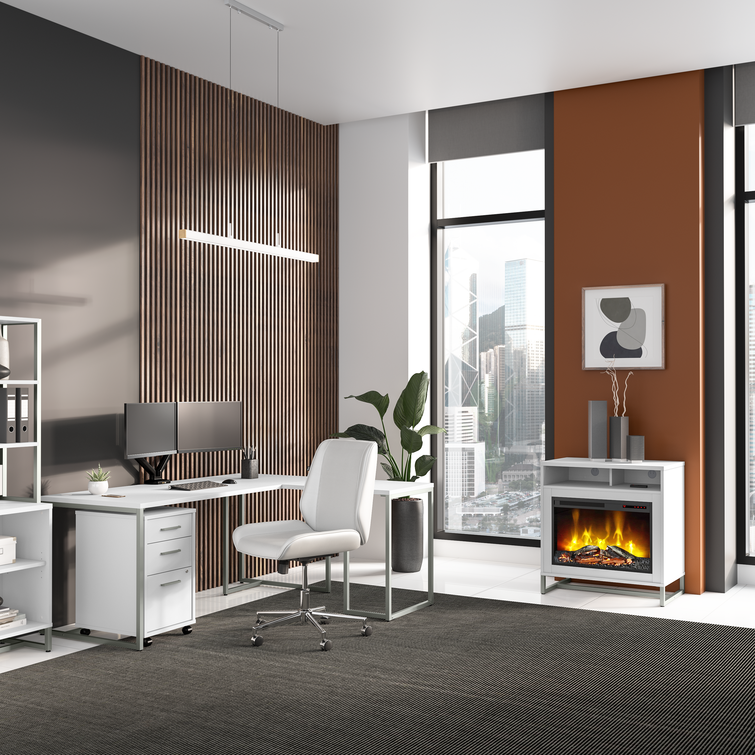 Shop Bush Business Furniture Method 60W Table Desk with 3 Drawer Mobile File Cabinet 06 MTH001WHSU #color_white
