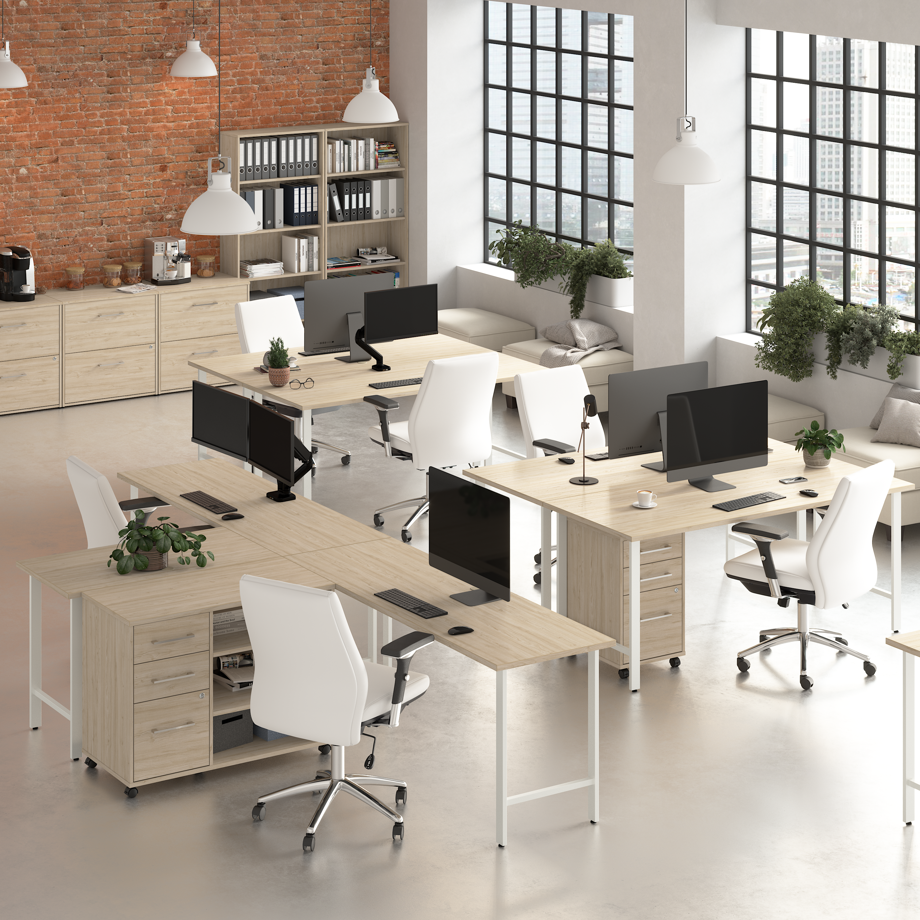 Shop Bush Business Furniture Hustle Office Storage Cabinet with Wheels 06 HUF140NE #color_natural elm