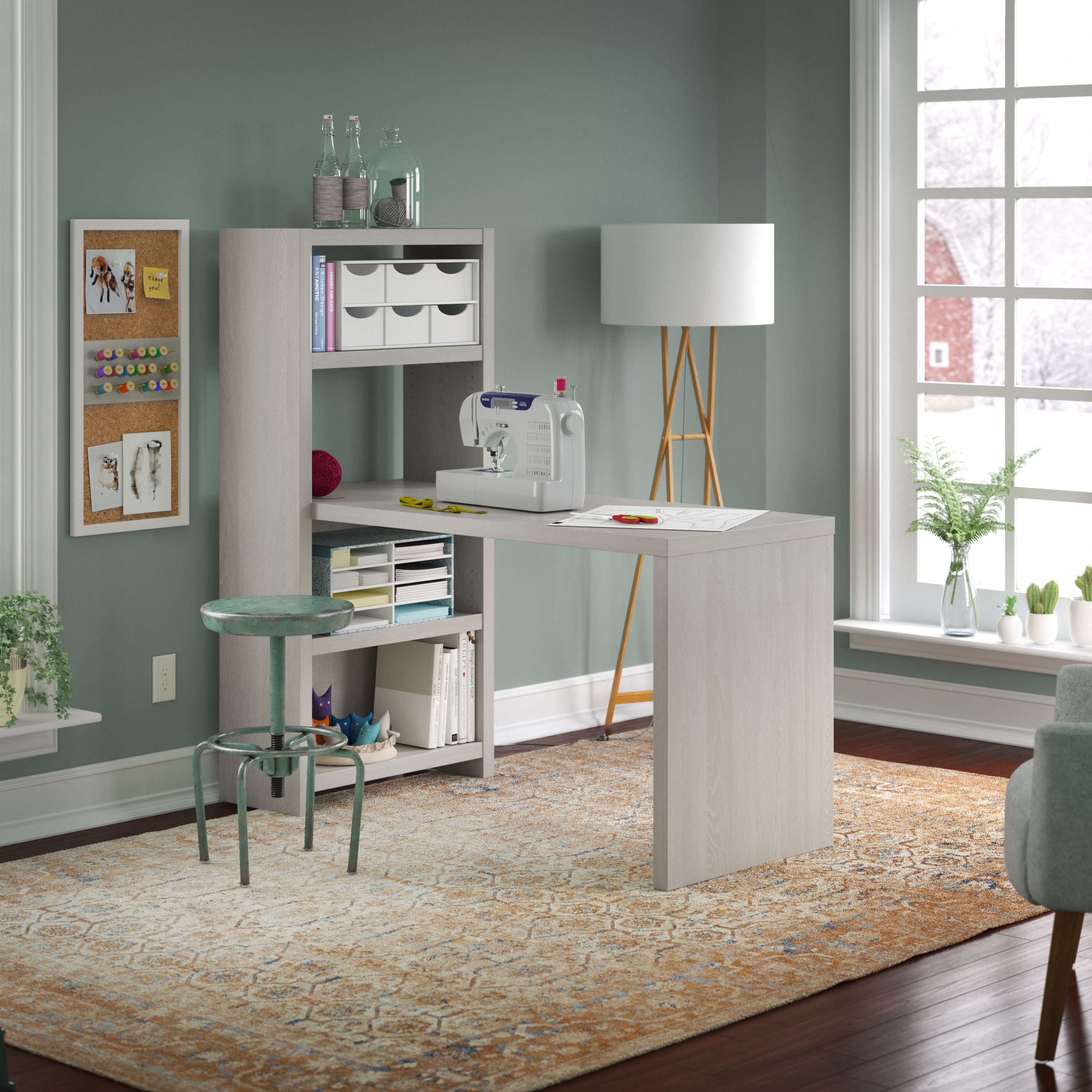 Shop Bush Business Furniture Echo 56W Craft Table 01 ECH023GS #color_gray sand