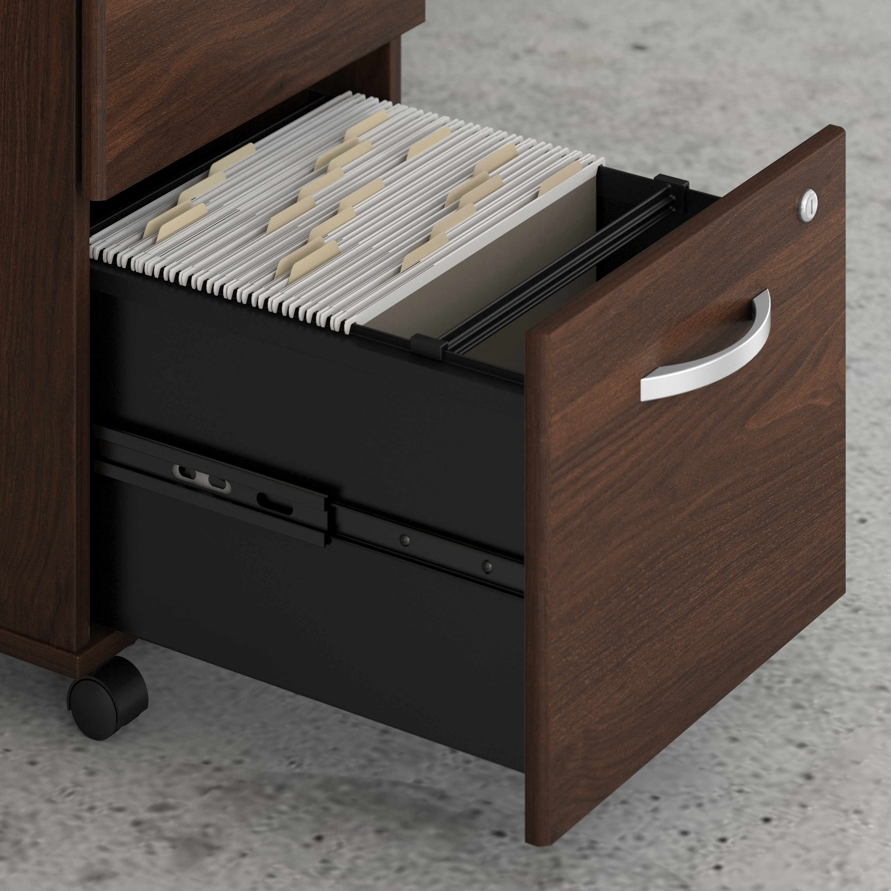 Shop Bush Business Furniture Studio C 2 Drawer Mobile File Cabinet 07 SCF116BWSU #color_black walnut