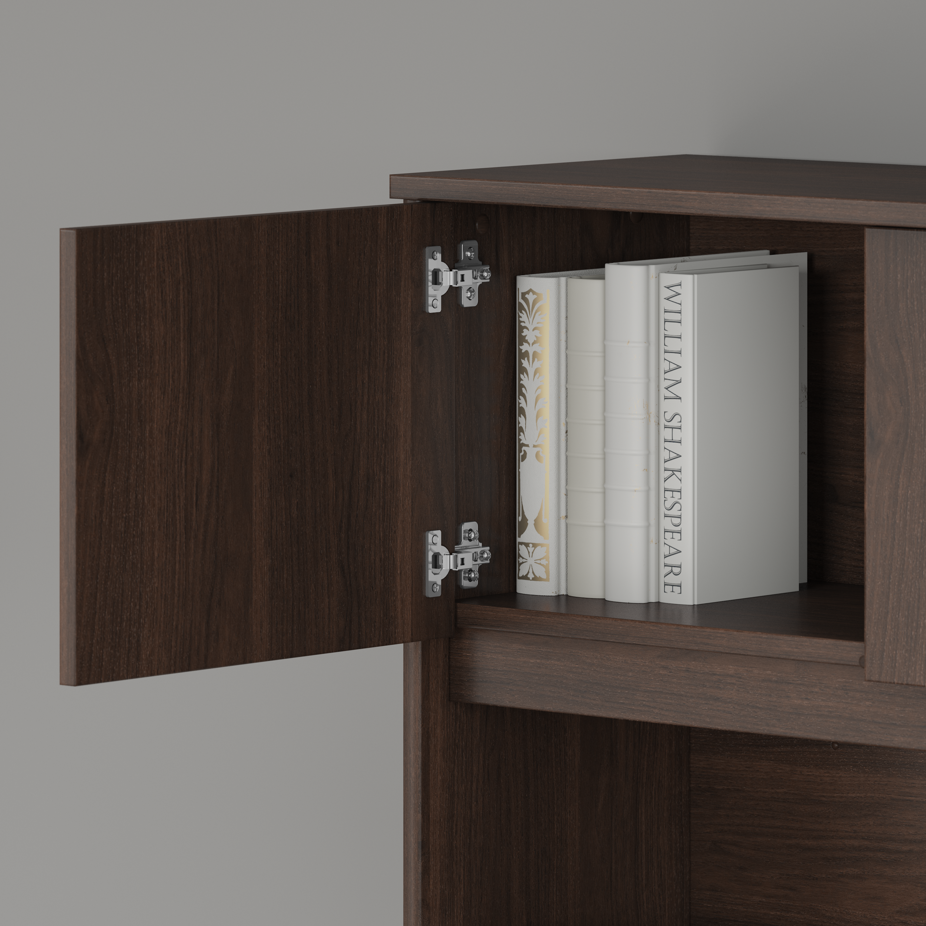 Shop Bush Business Furniture Studio C 72W x 30D Office Desk with Hutch and Mobile File Cabinet 08 STC011BWSU #color_black walnut