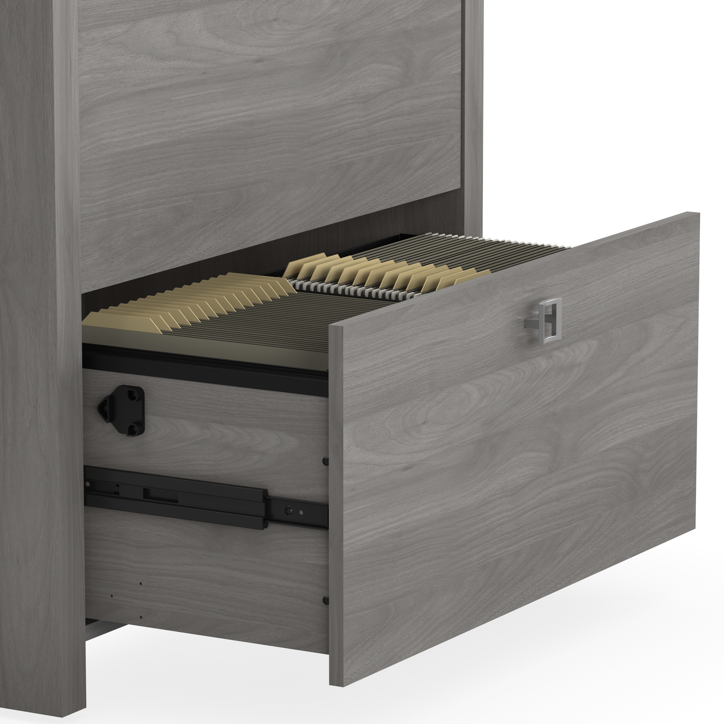 Shop Bush Business Furniture Echo Bow Front Desk, Credenza with Hutch, Bookcase and File Cabinets 08 ECH029MG #color_modern gray