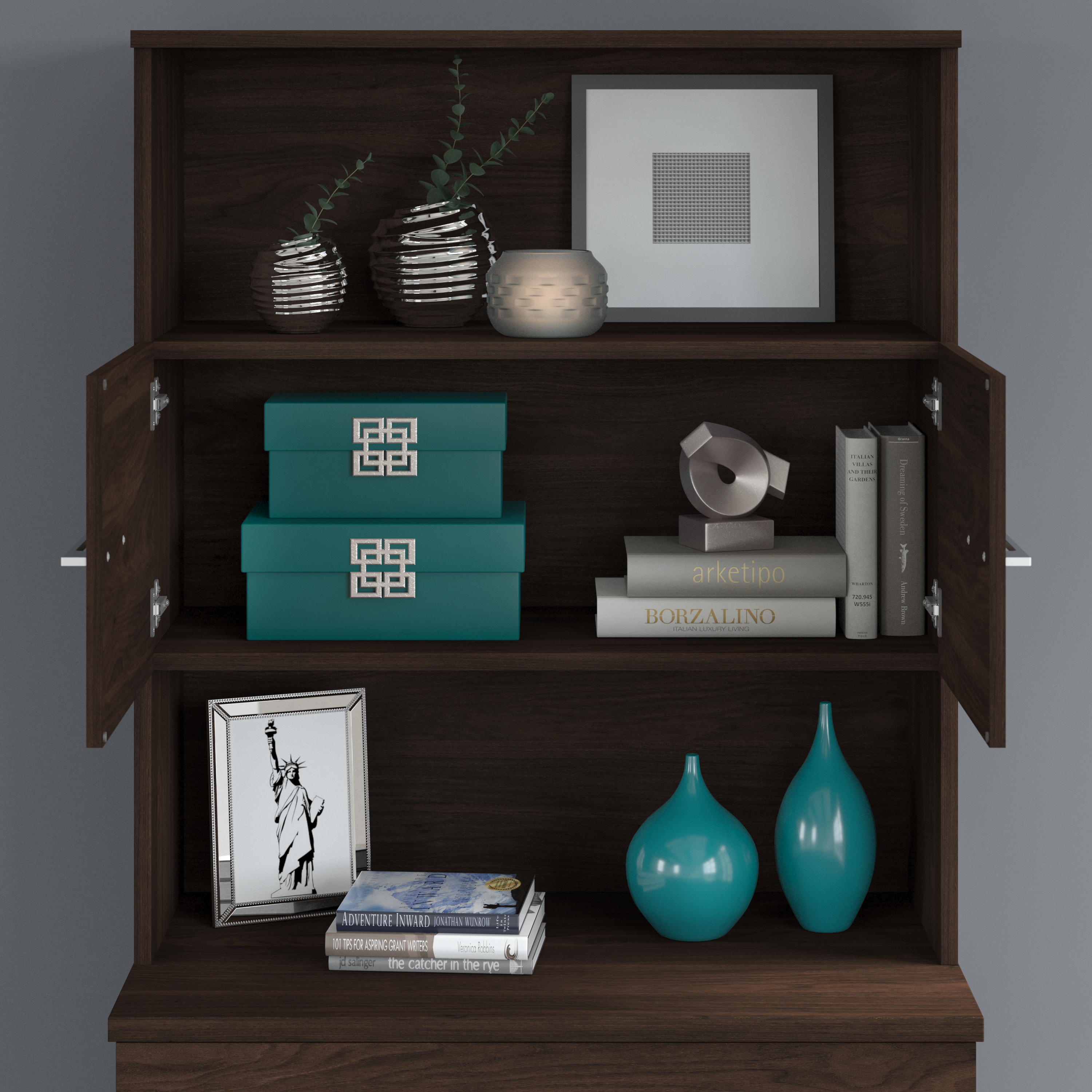 Shop Bush Business Furniture Office 500 36W Bookcase Hutch 07 OFH136BW #color_black walnut