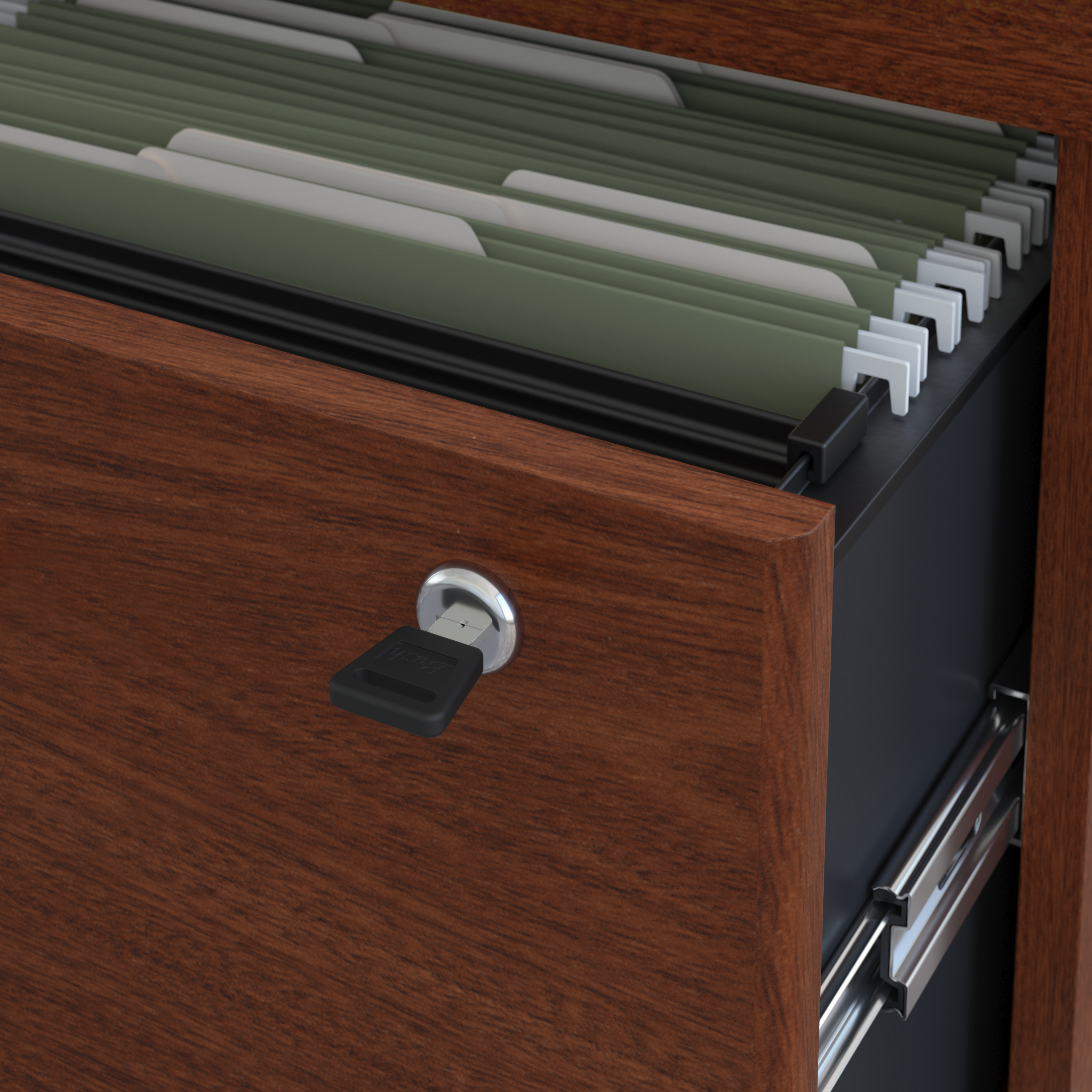 Shop Bush Business Furniture Series C 72W Office Desk with Bookcase and File Cabinets 07 SRC097MASU #color_mahogany