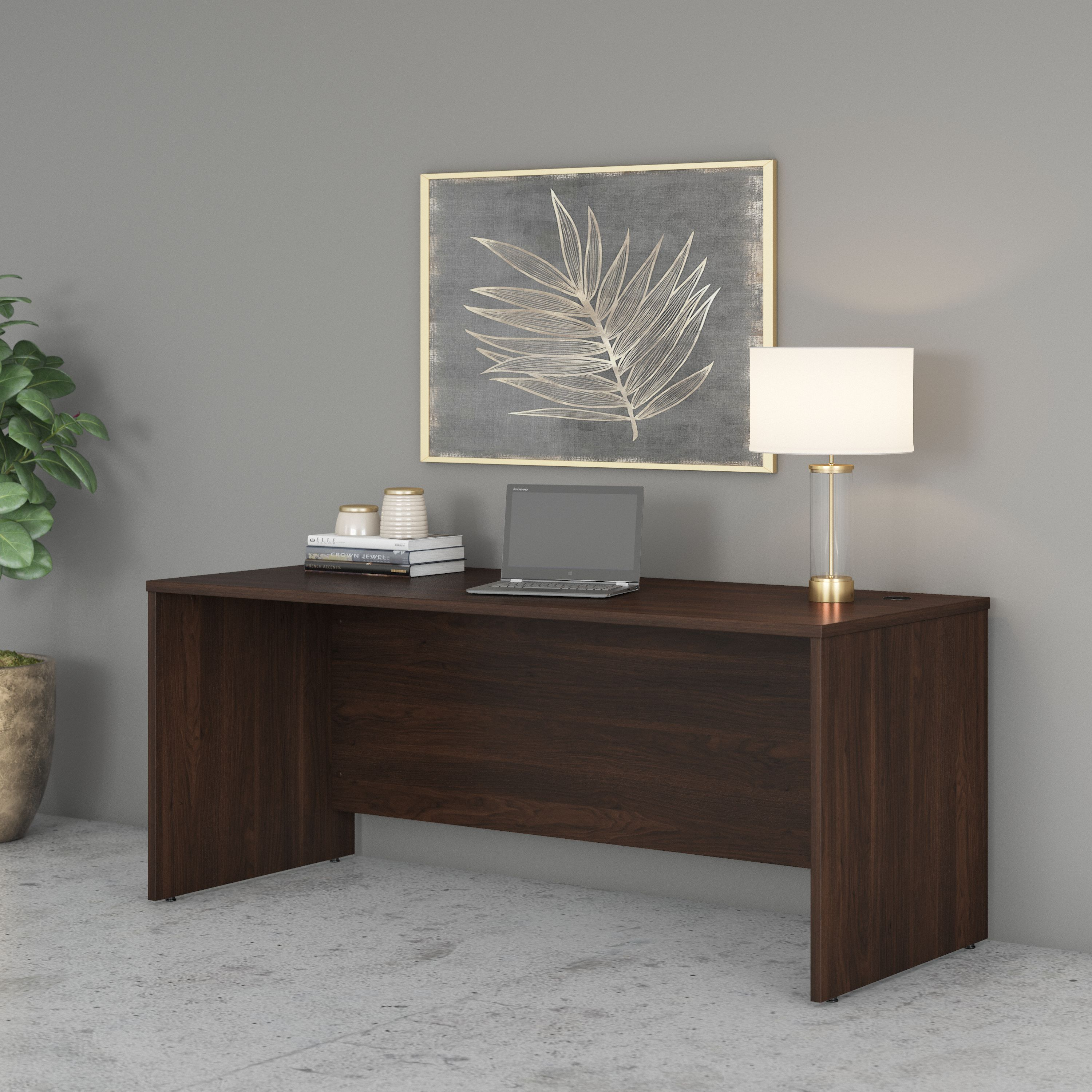 Shop Bush Business Furniture Studio C 72W x 30D Office Desk 01 SCD272BW #color_black walnut