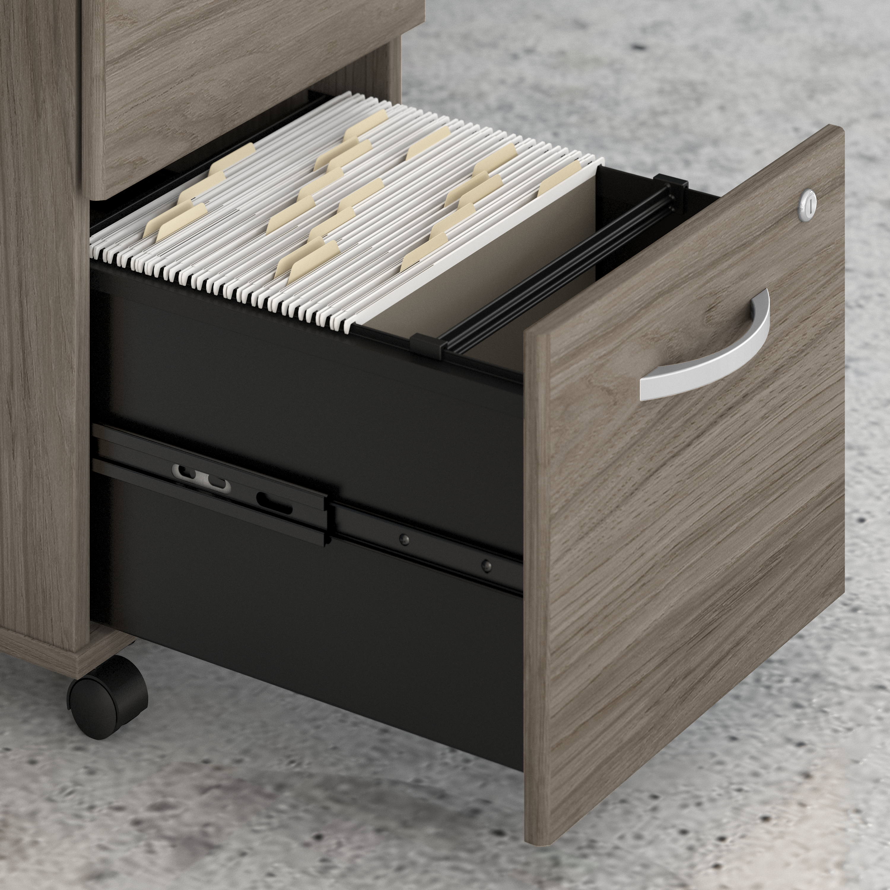 Shop Bush Business Furniture Studio C 2 Drawer Mobile File Cabinet 07 SCF116MHSU #color_modern hickory