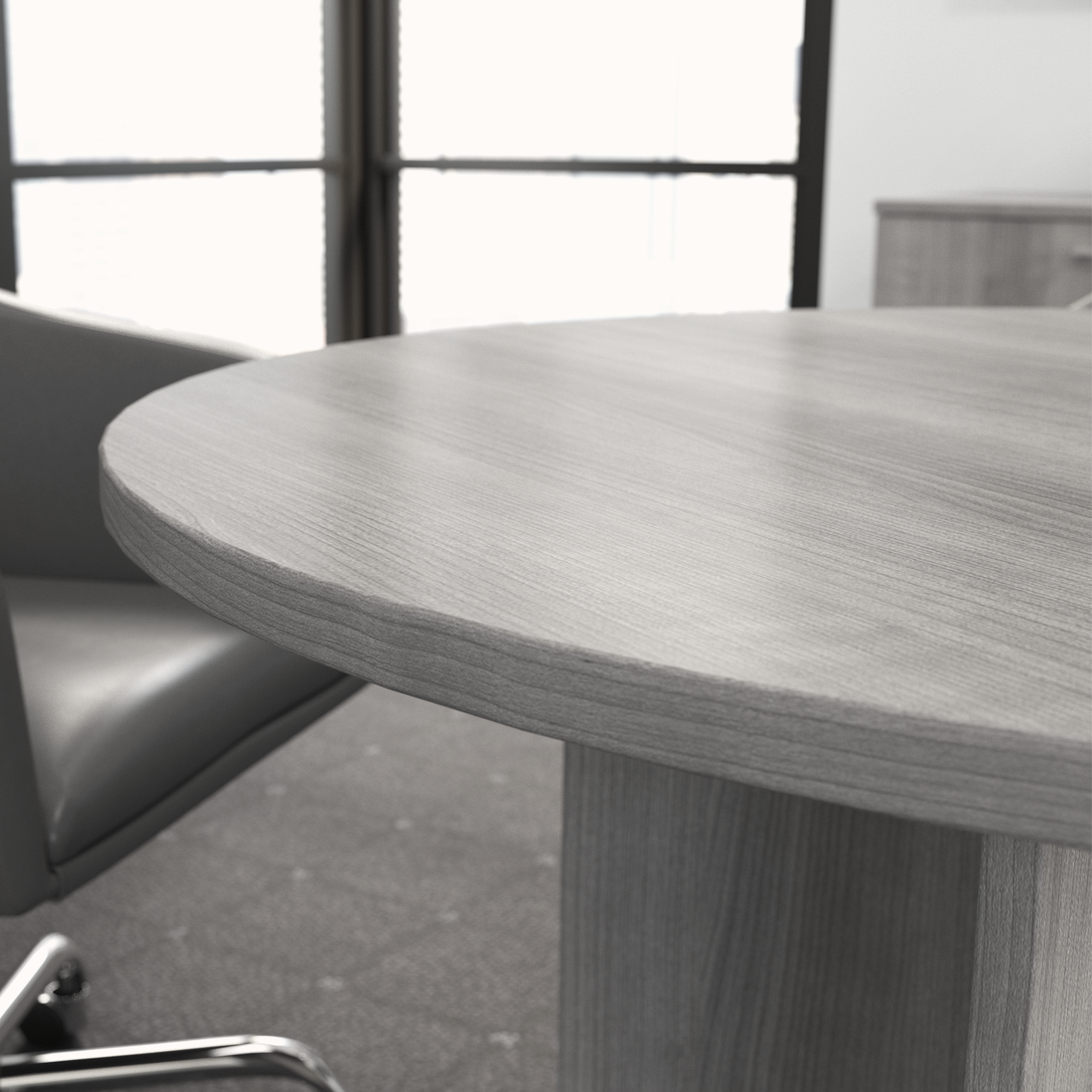 Shop Bush Business Furniture 42W Round Conference Table with Wood Base 07 99TB42RPG #color_platinum gray