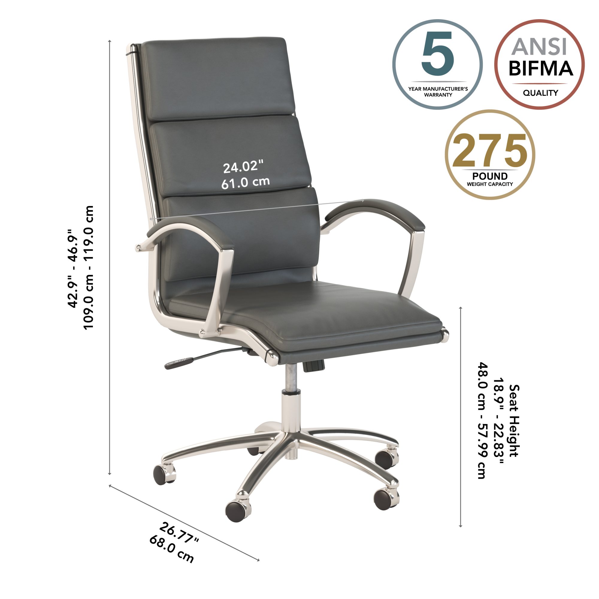 Bush Business Furniture Modelo High Back Leather Executive