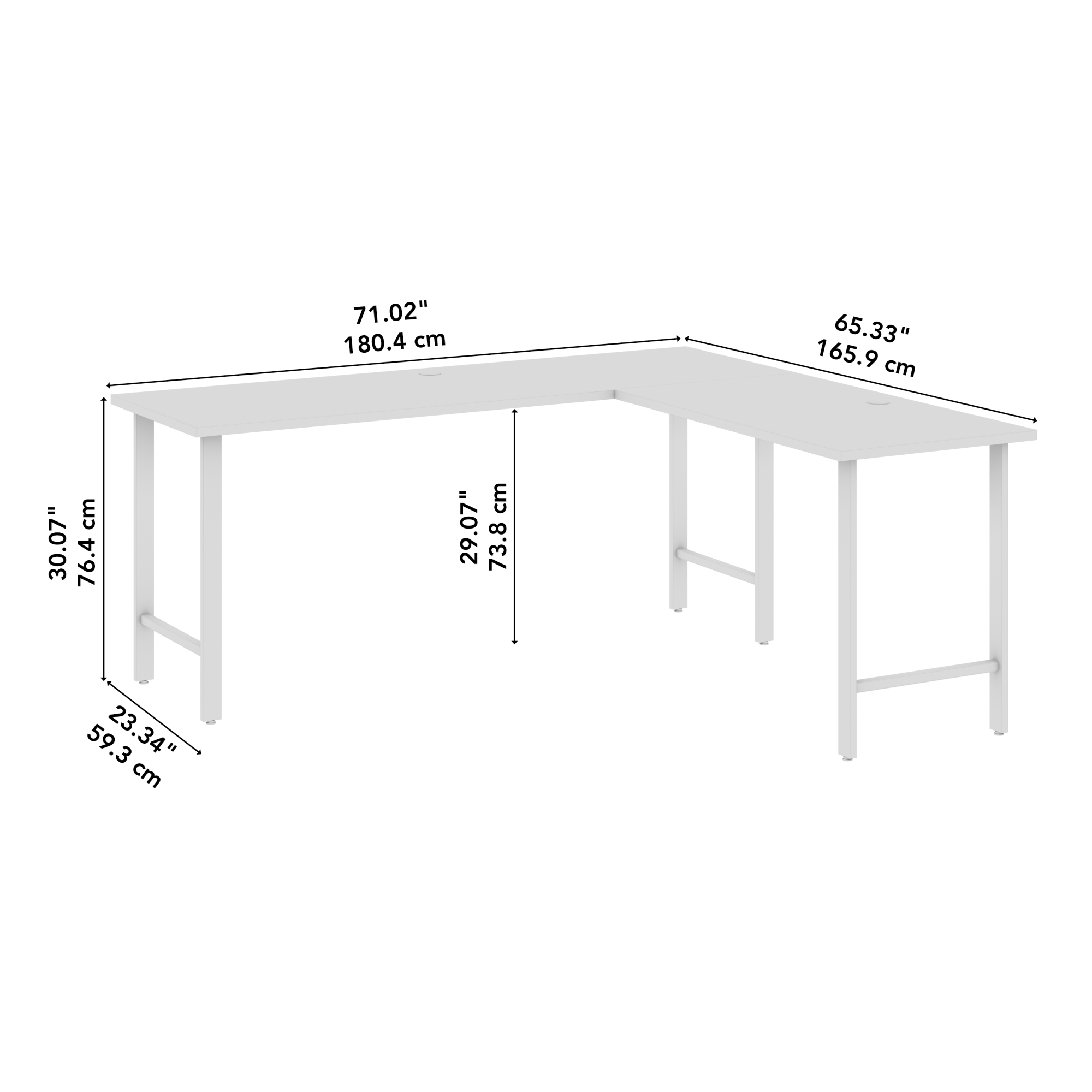 Bush Business Furniture Hustle 72W x 24D L Shaped Computer Desk