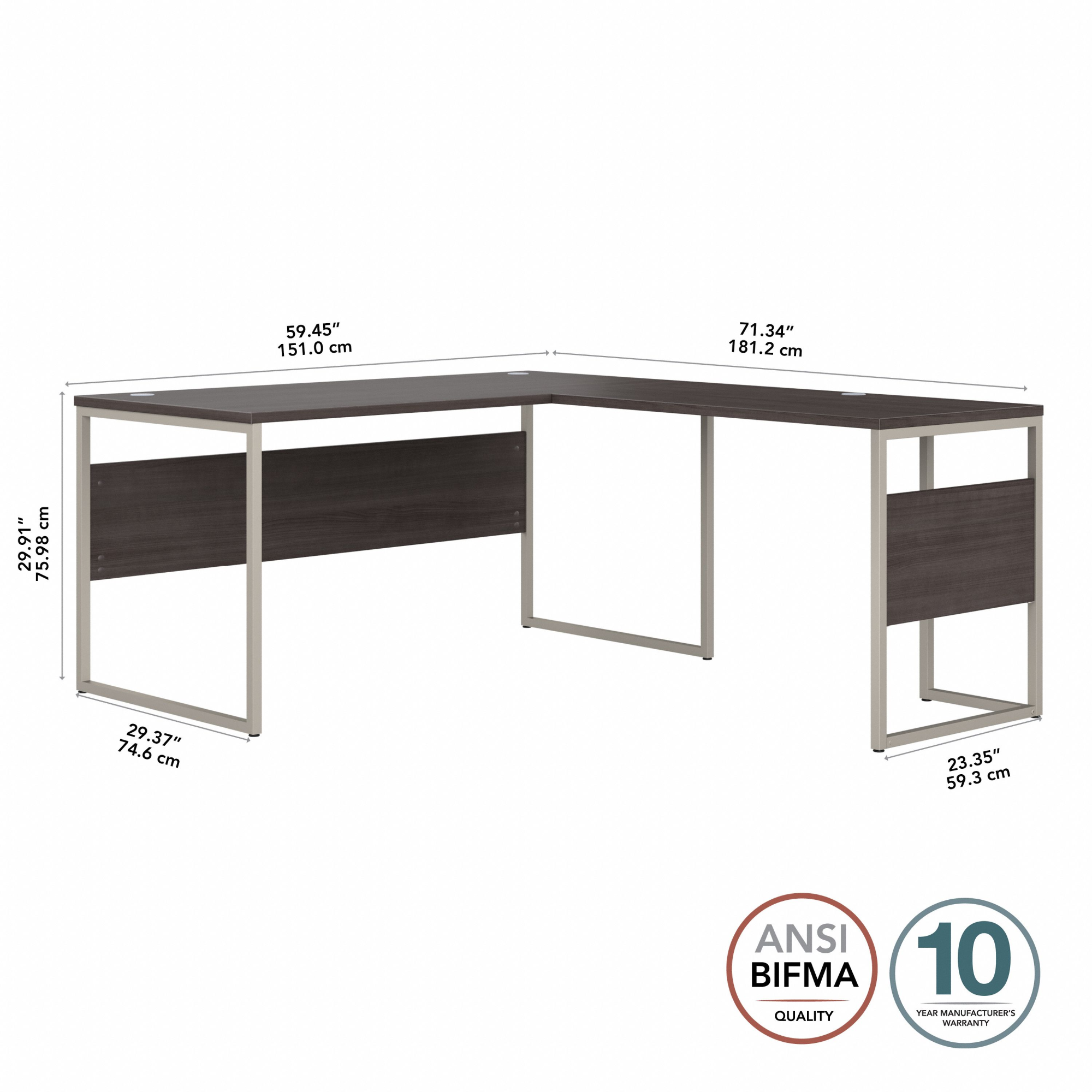 MULTI LOW TABLE-F 115cm x 60cm オールブラック Bush Business Furniture Hybrid 60W x 30D Computer Table Desk