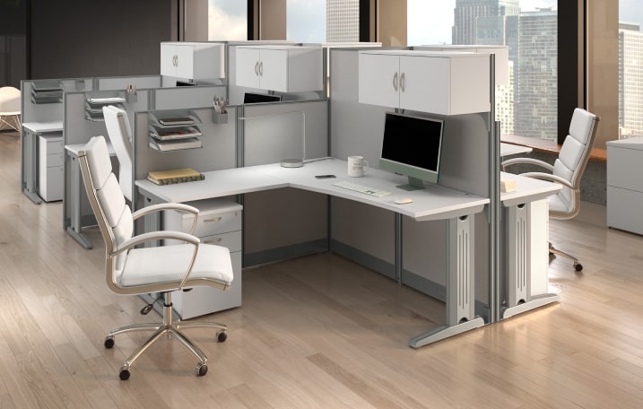 Bush Business Furniture Easy Office 60W 2 Person L Shaped