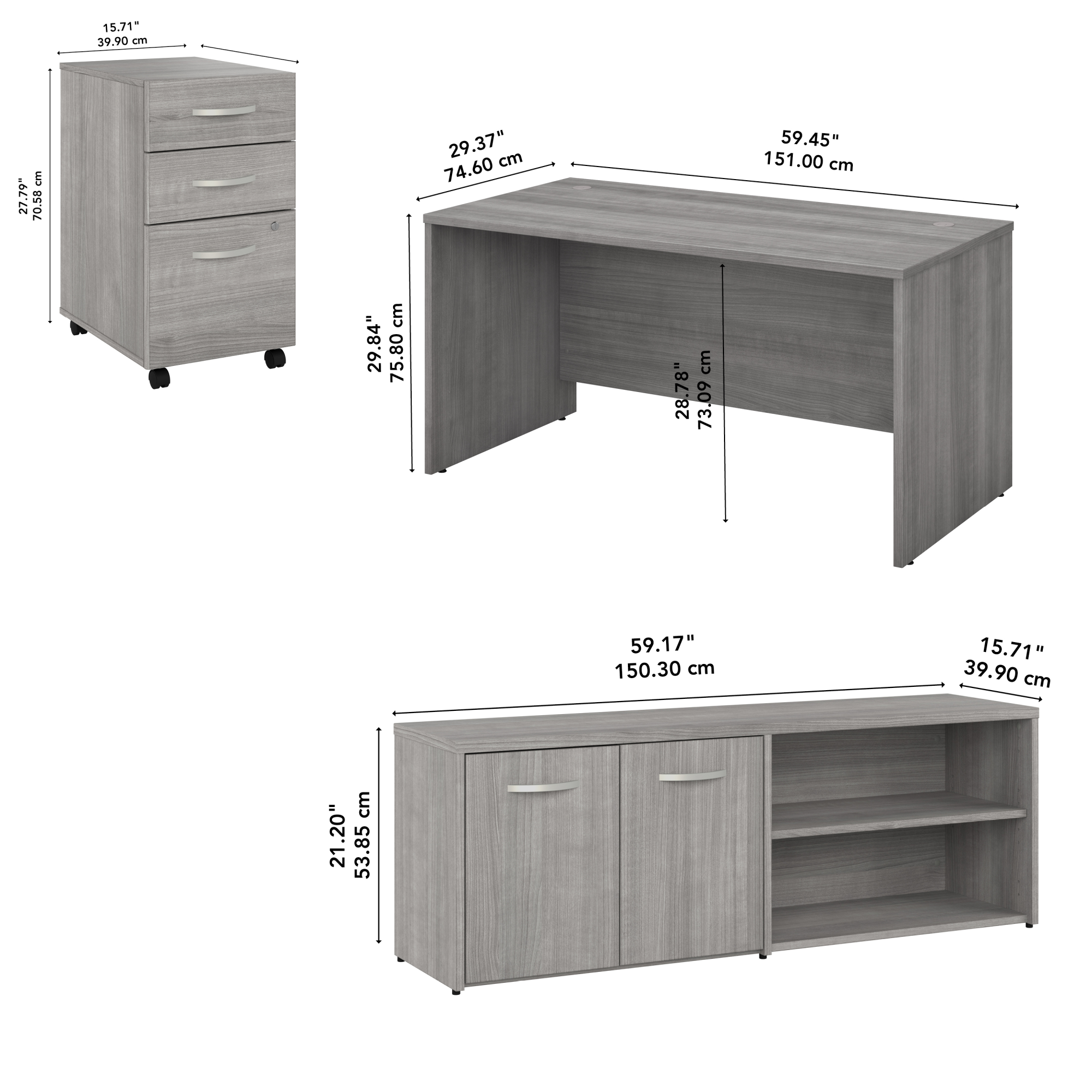 Bush Business Furniture Studio C 60W x 30D Office Desk with