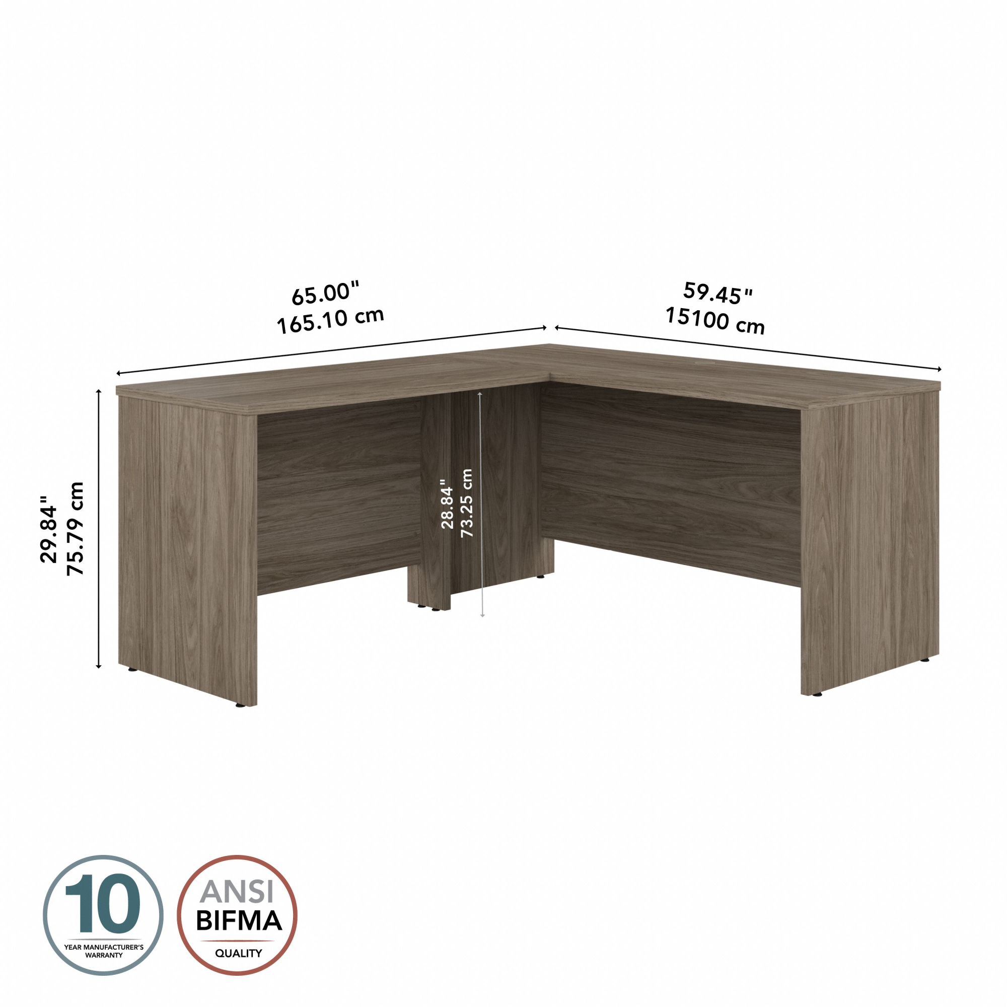 Studio C 60W x 24D L Shaped Desk with 42W Return | BBF