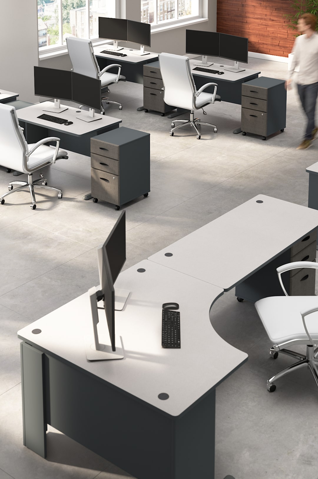 Bush Business Furniture Series A 84W x 84D Corner Desk with Mobile