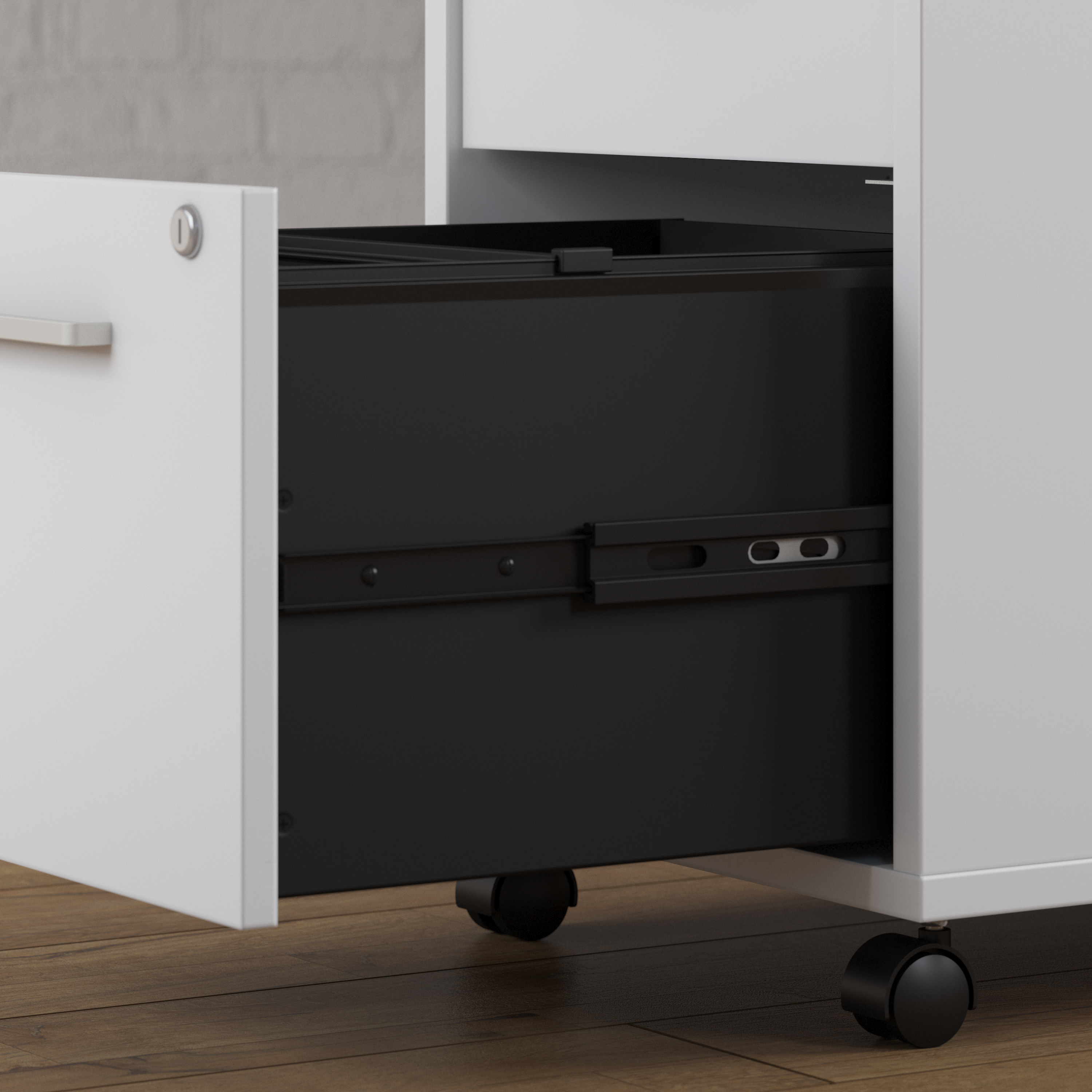 Shop Bush Business Furniture Method 60W Table Desk with 3 Drawer Mobile File Cabinet 07 MTH001WHSU #color_white
