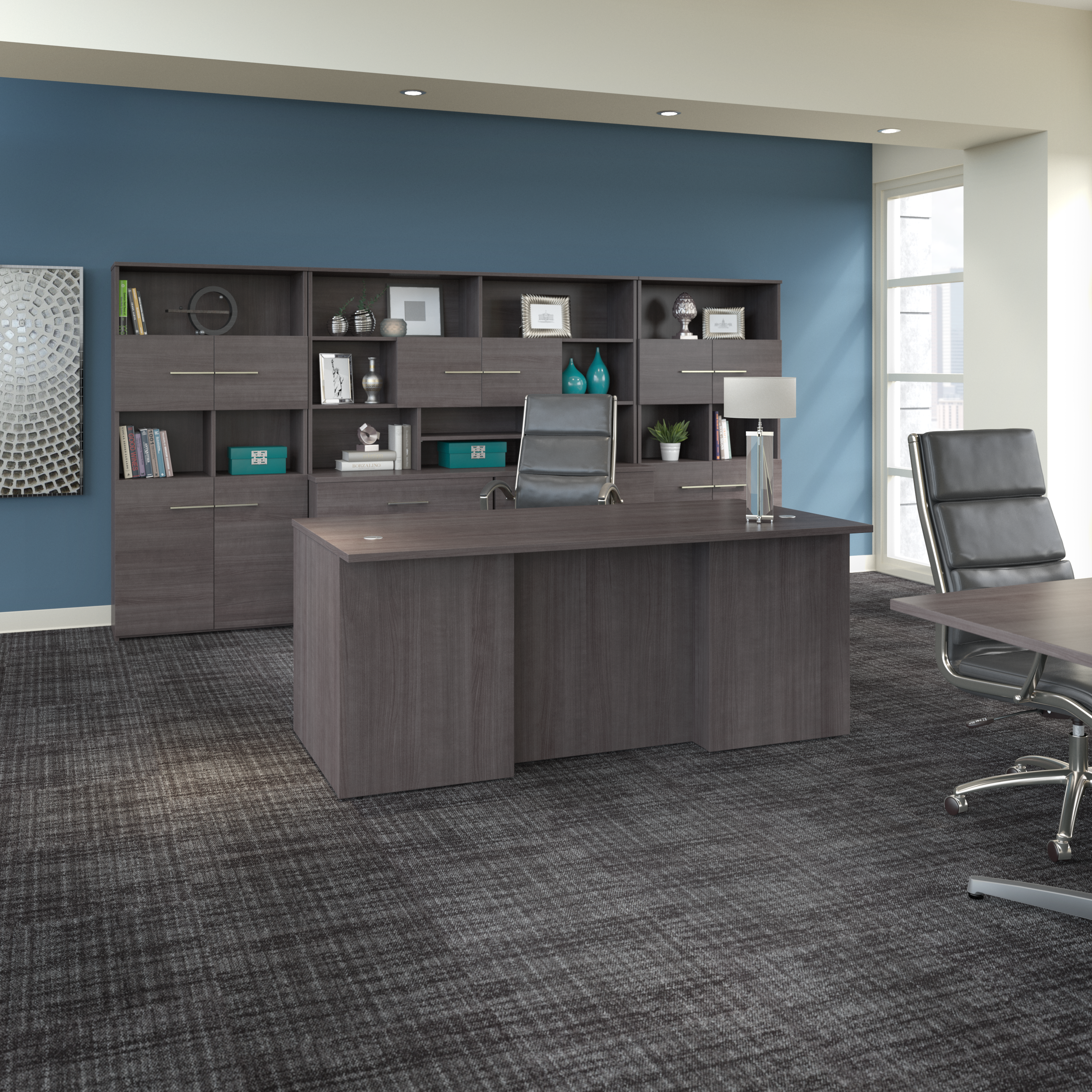 Shop Bush Business Furniture Office 500 36W Tall Storage Cabinet with Doors and Shelves 06 OF5008SGSU #color_storm gray