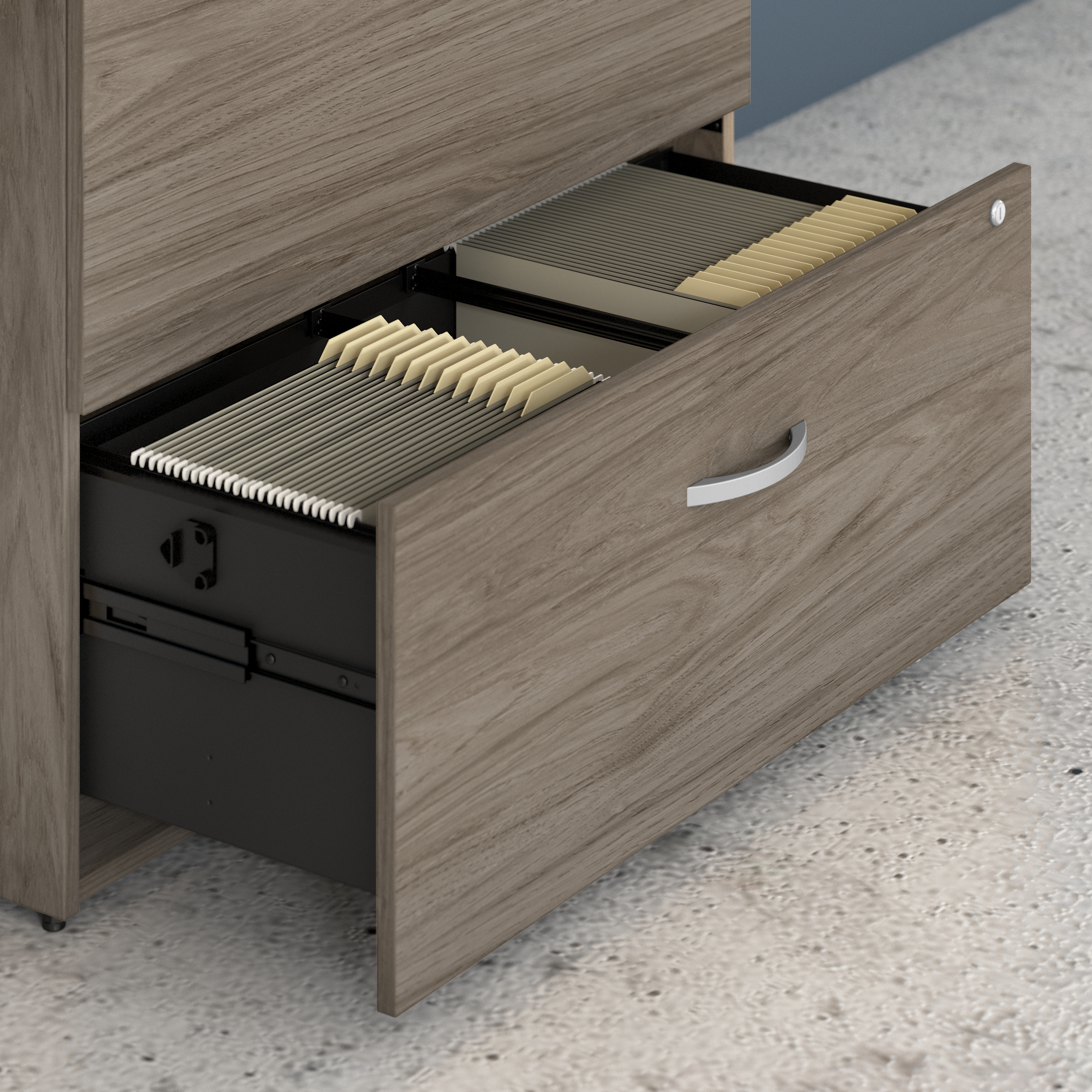 Shop Bush Business Furniture Hybrid 2 Drawer Lateral File Cabinet - Assembled 07 HYF136MHSU-Z #color_modern hickory