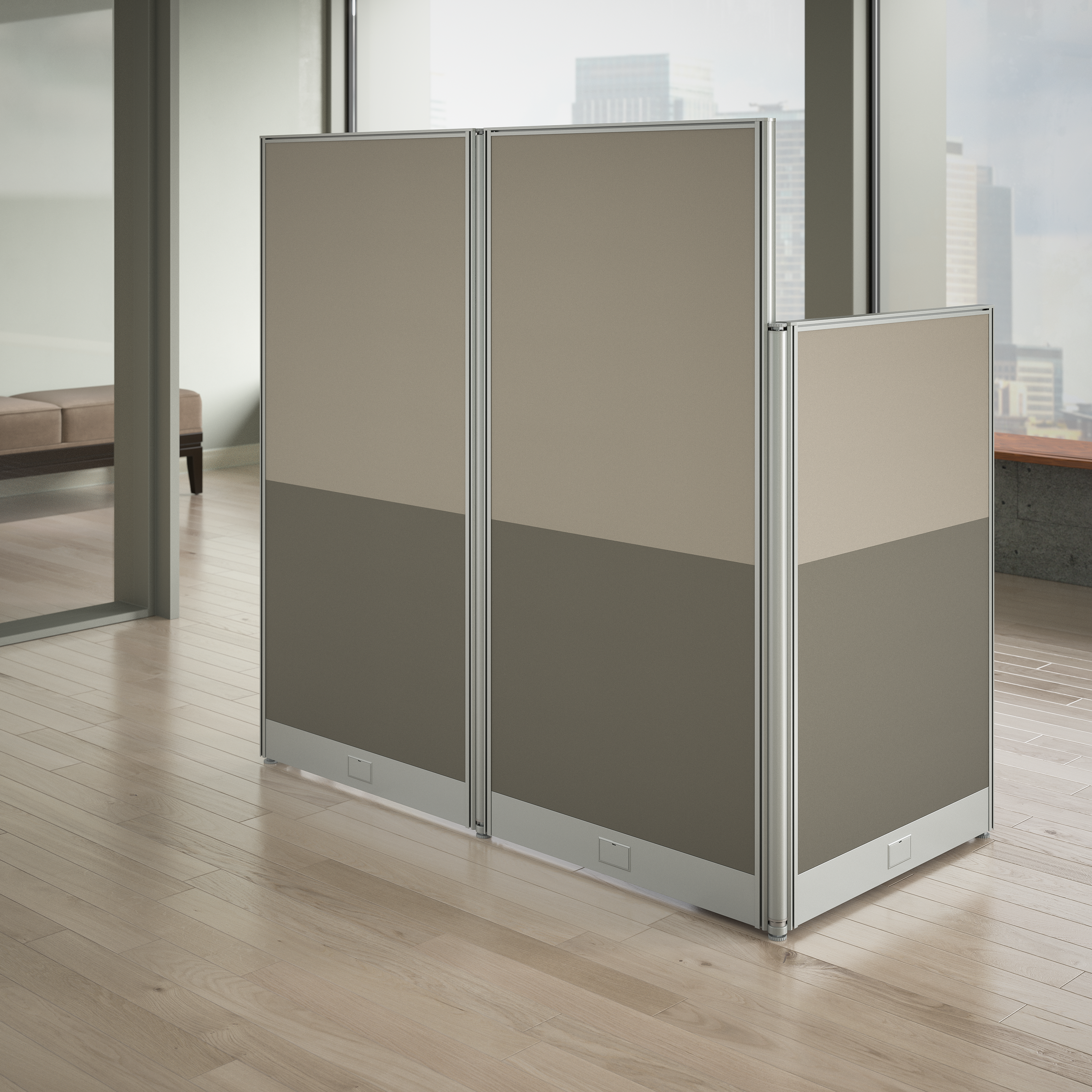 Shop Bush Business Furniture Office in an Hour 65W x 33D Straight Cubicle Desk 03 WC36892-03K #color_mocha cherry