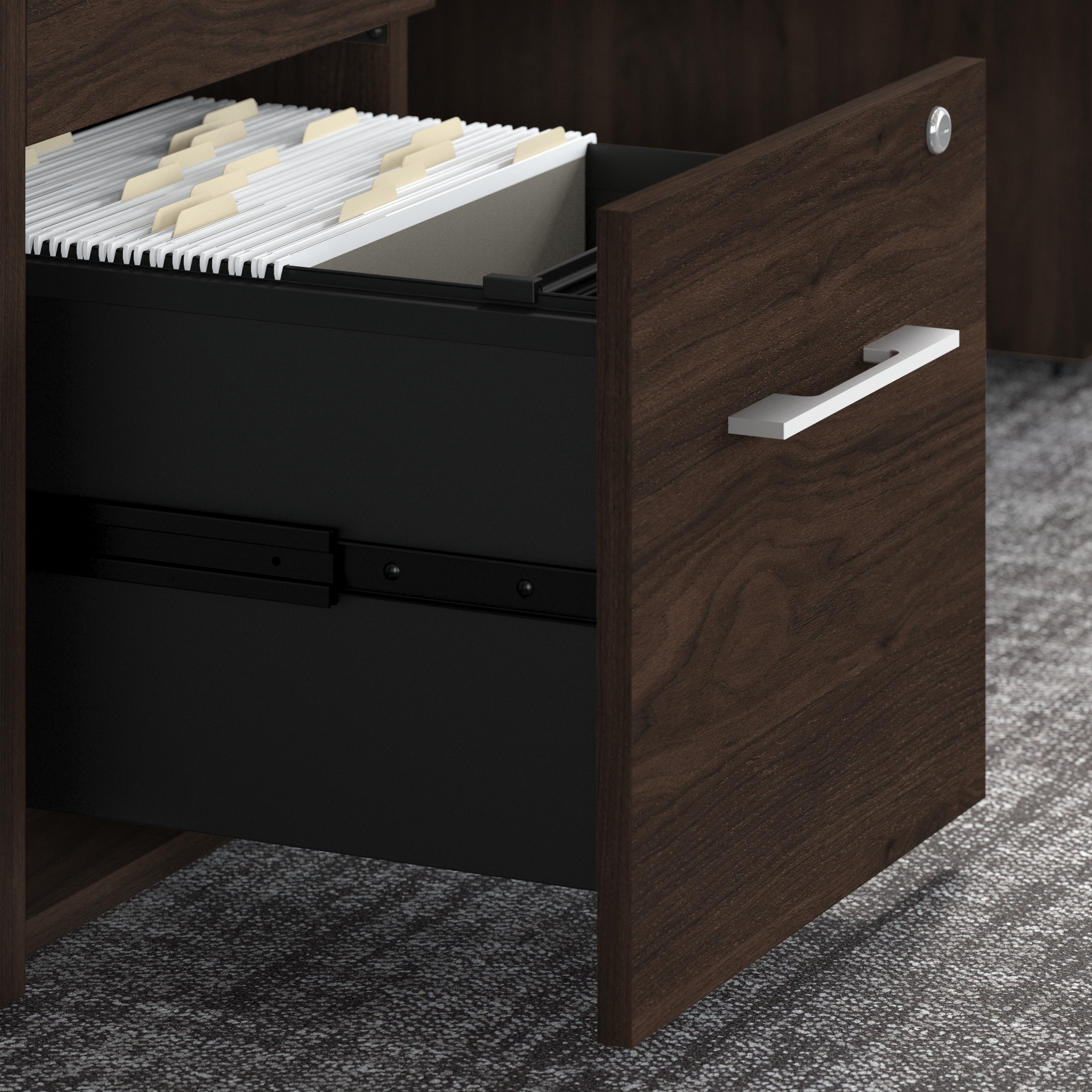 Shop Bush Business Furniture Office 500 72W U Shaped Executive Desk with Drawers 08 OF5002BWSU #color_black walnut