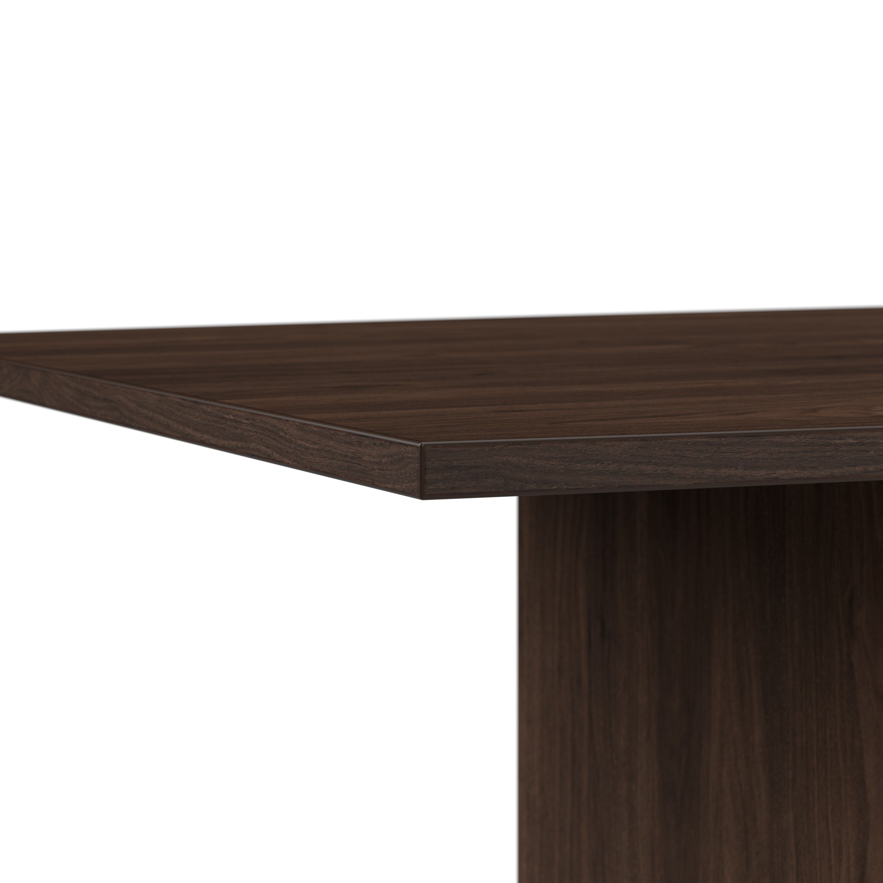 Shop Bush Business Furniture 96W x 42D Boat Shaped Conference Table with Wood Base 08 99TB9642BWK #color_black walnut