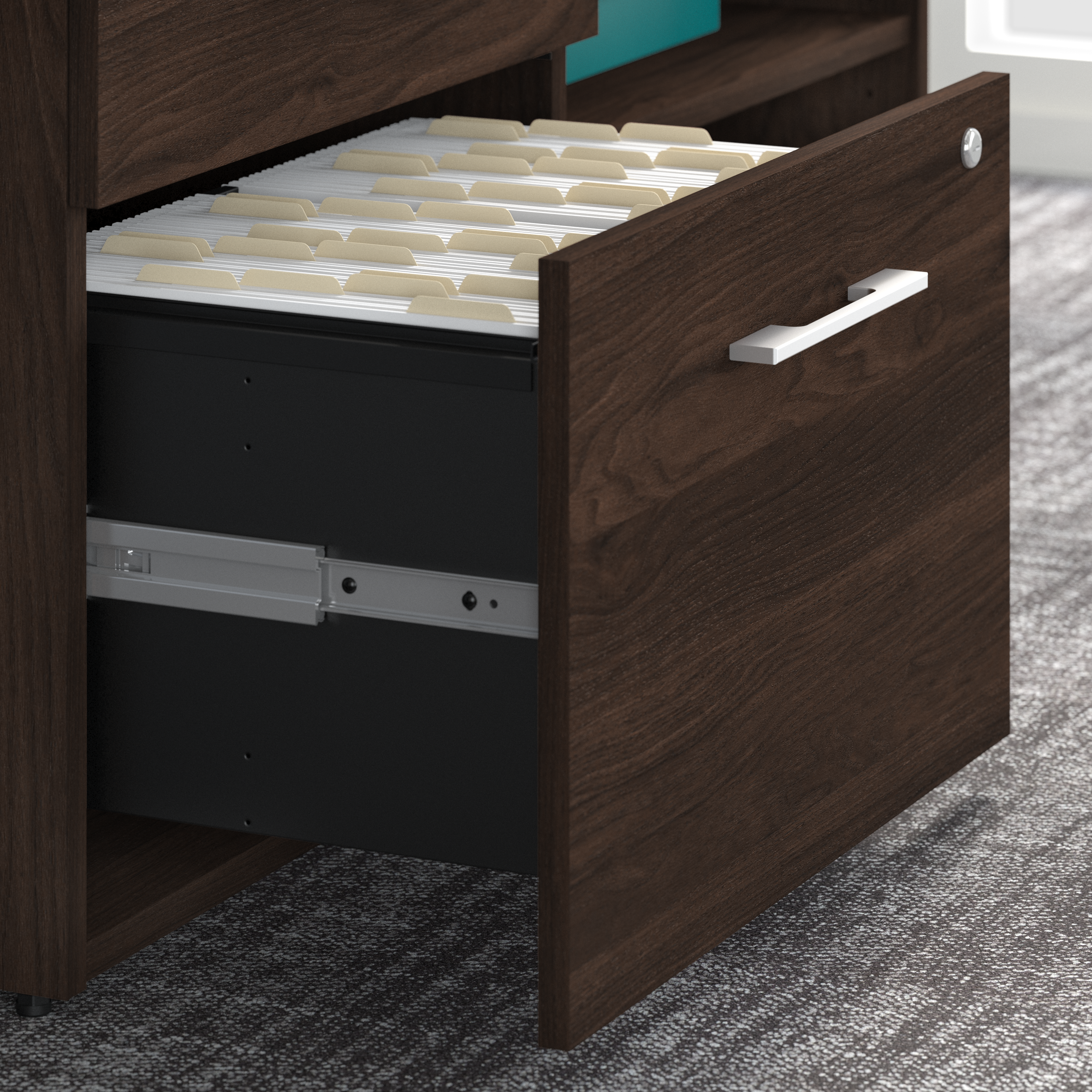Shop Bush Business Furniture Office 500 36W 2 Drawer Lateral File Cabinet - Assembled 09 OFF136BWSU #color_black walnut
