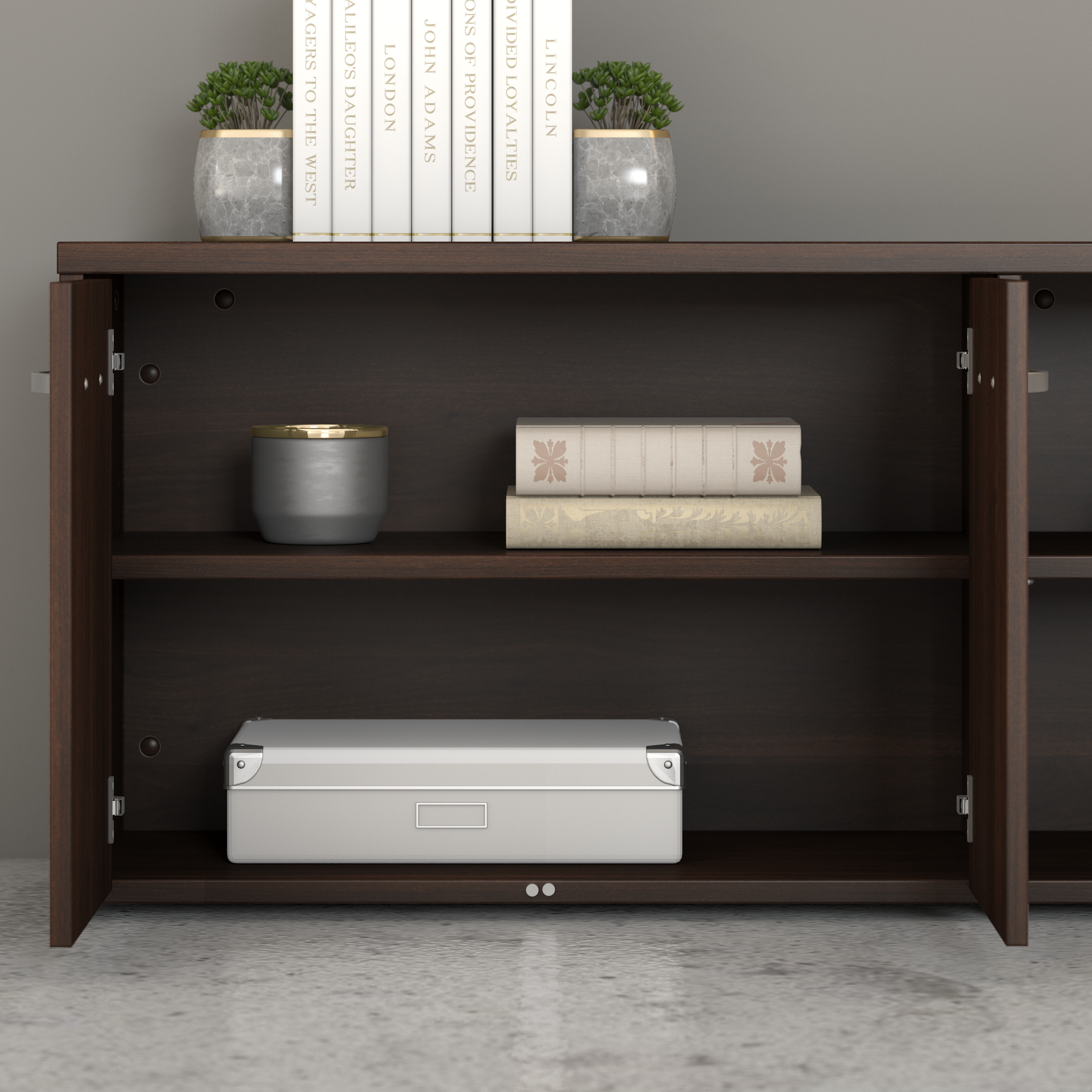 Shop Bush Business Furniture Hybrid 72W x 30D Computer Table Desk with Storage and Mobile File Cabinet 08 HYB014BWSU #color_black walnut