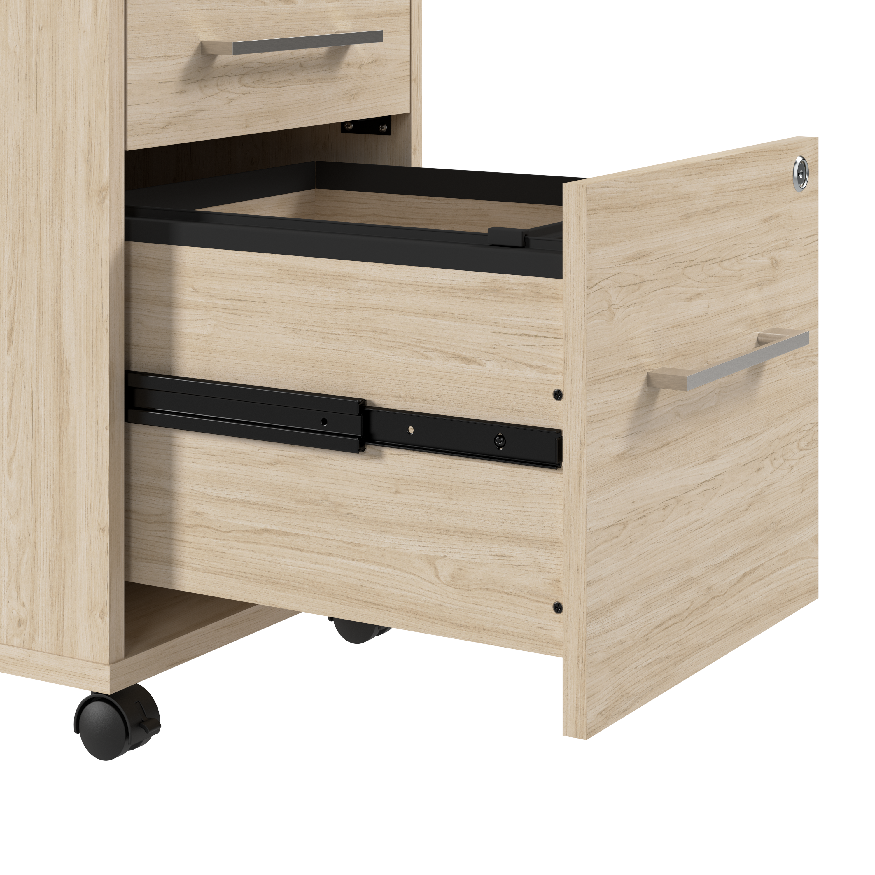 Shop Bush Business Furniture Hustle 3 Drawer Mobile File Cabinet 08 HUF116NE #color_natural elm