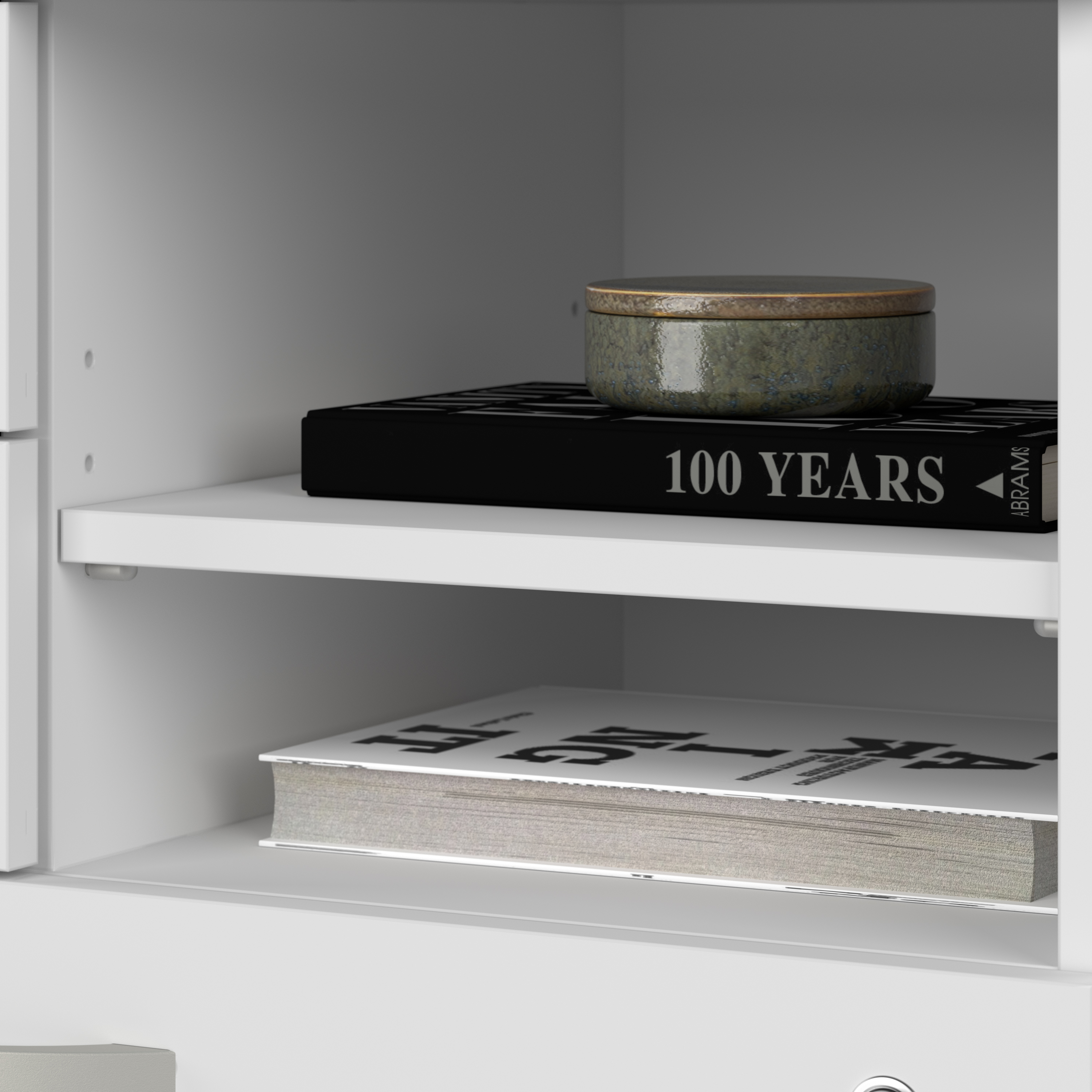 Shop Bush Business Furniture Studio C Office Storage Cabinet with Drawers and Shelves 08 SCF130WHSU #color_white